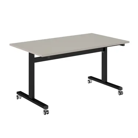 Pro Flip Rectangular Table - W1400 x D800 x H725mm - Black Legs - Light Grey